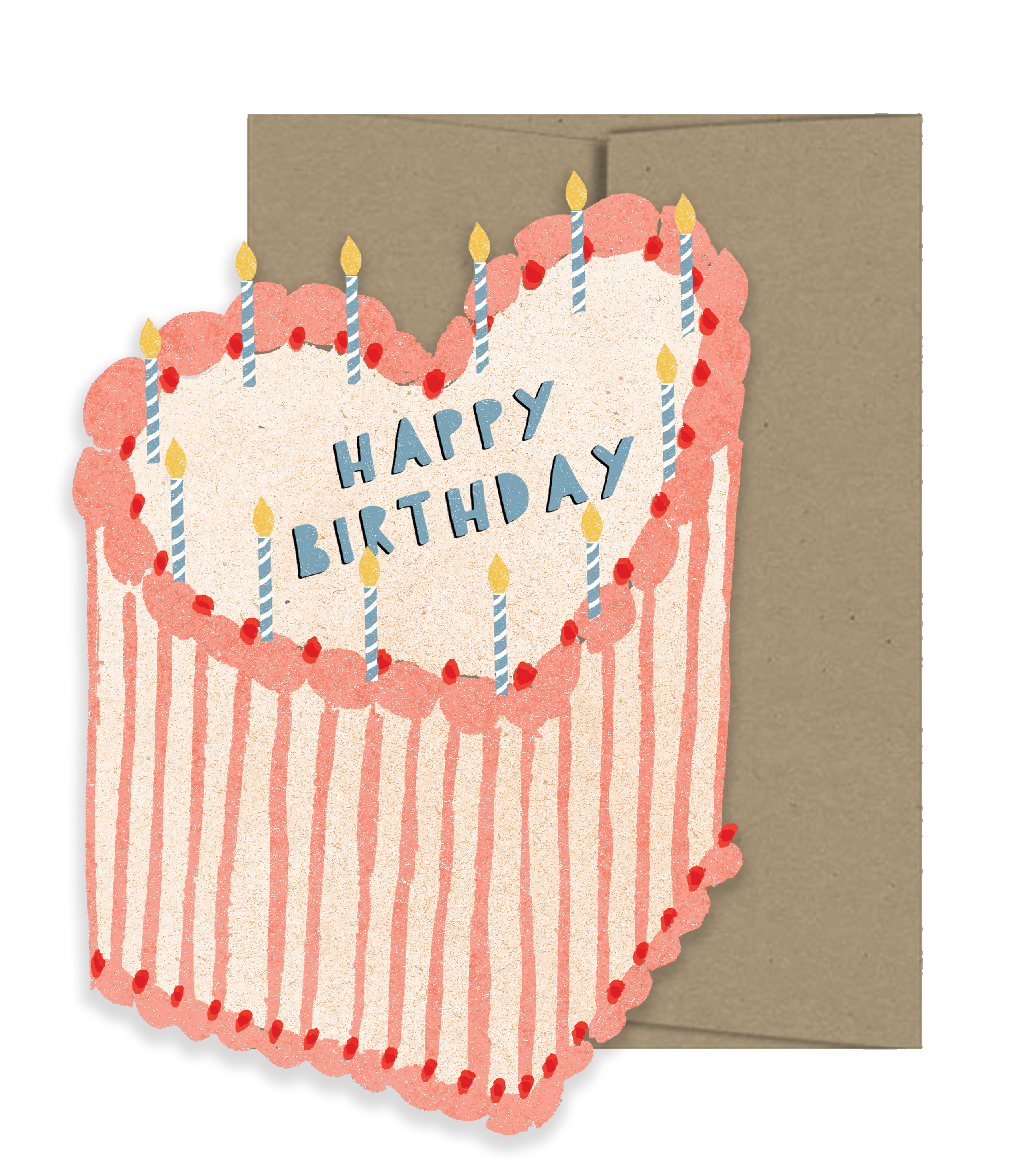Heart Cake Birthday Collection - Die Cut Card-zoom-1