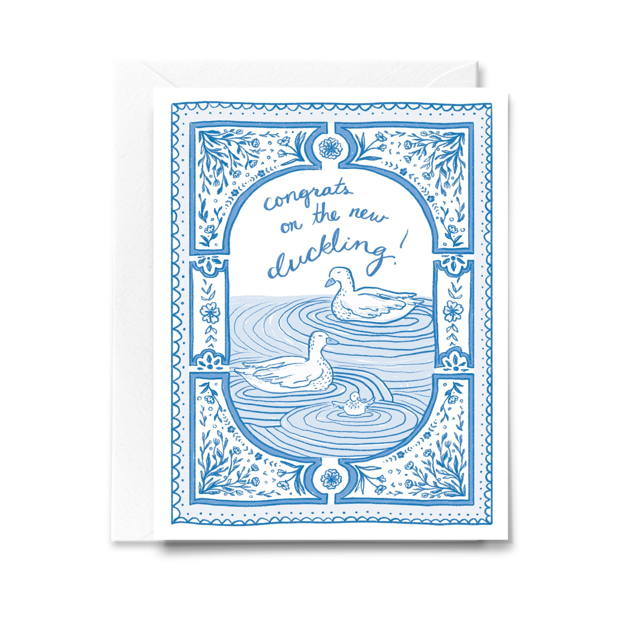 Delft Ducks Baby Card