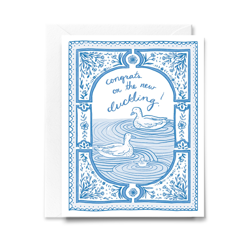 Delft Ducks Baby Card-zoom-
