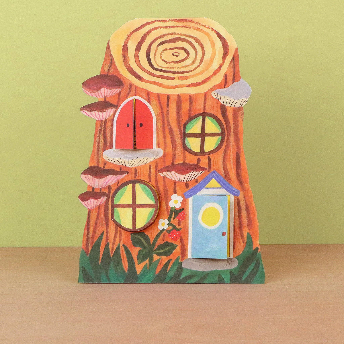 Little Log House 3D Die-Cut Greeting Card