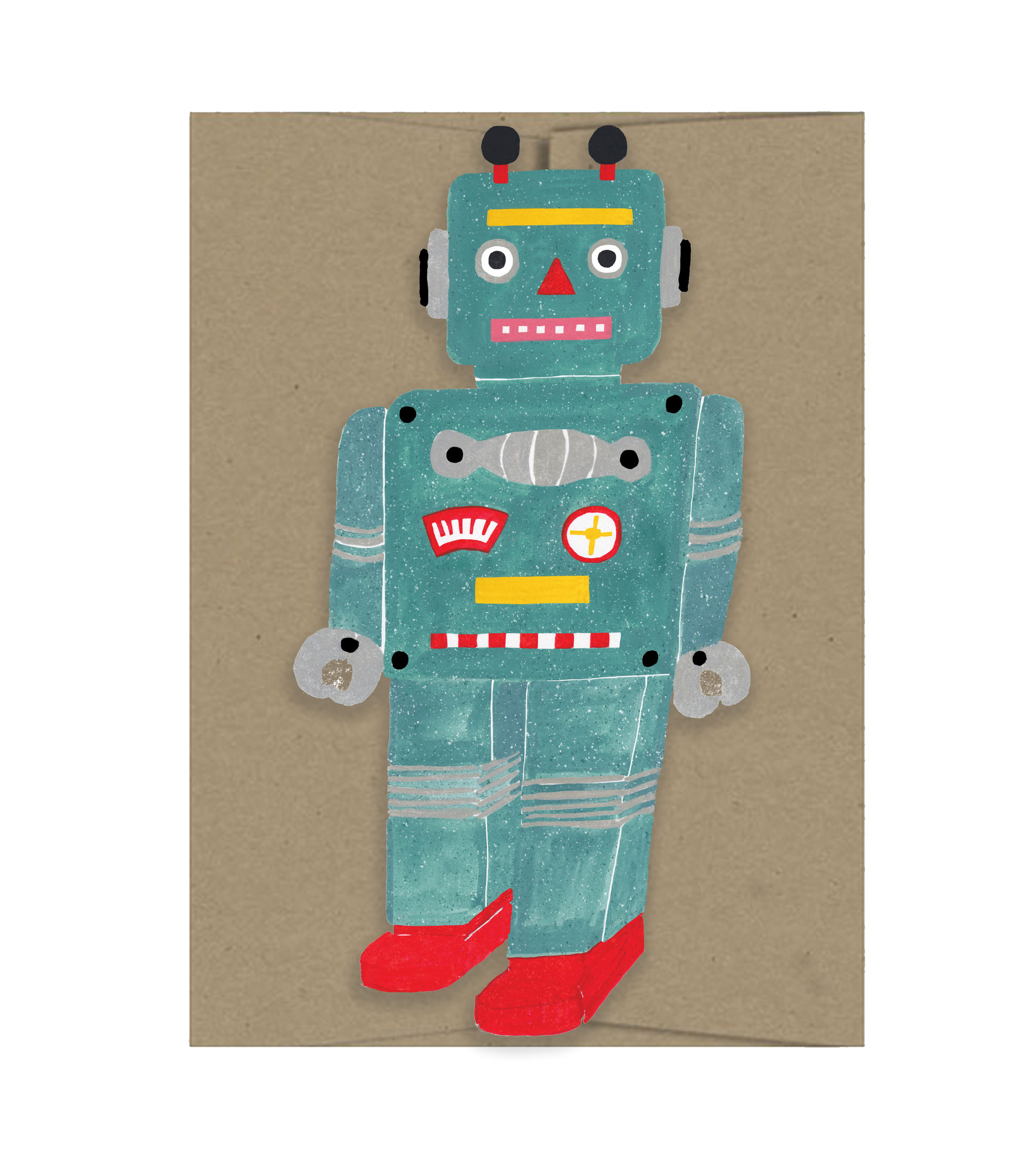 Little Robot Playtime Collection - Die Cut Card-1