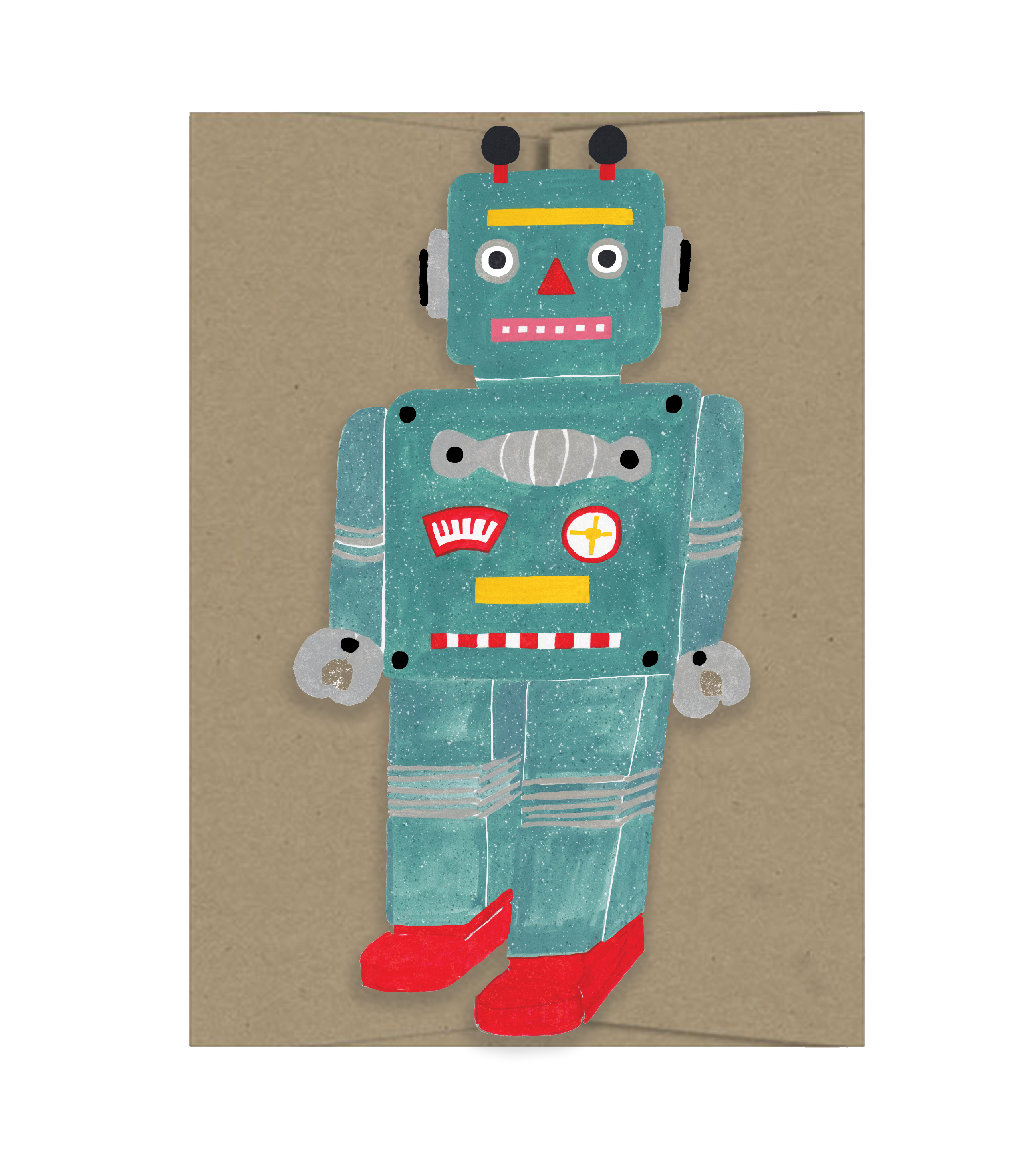 Little Robot Playtime Collection - Die Cut Card-zoom-1