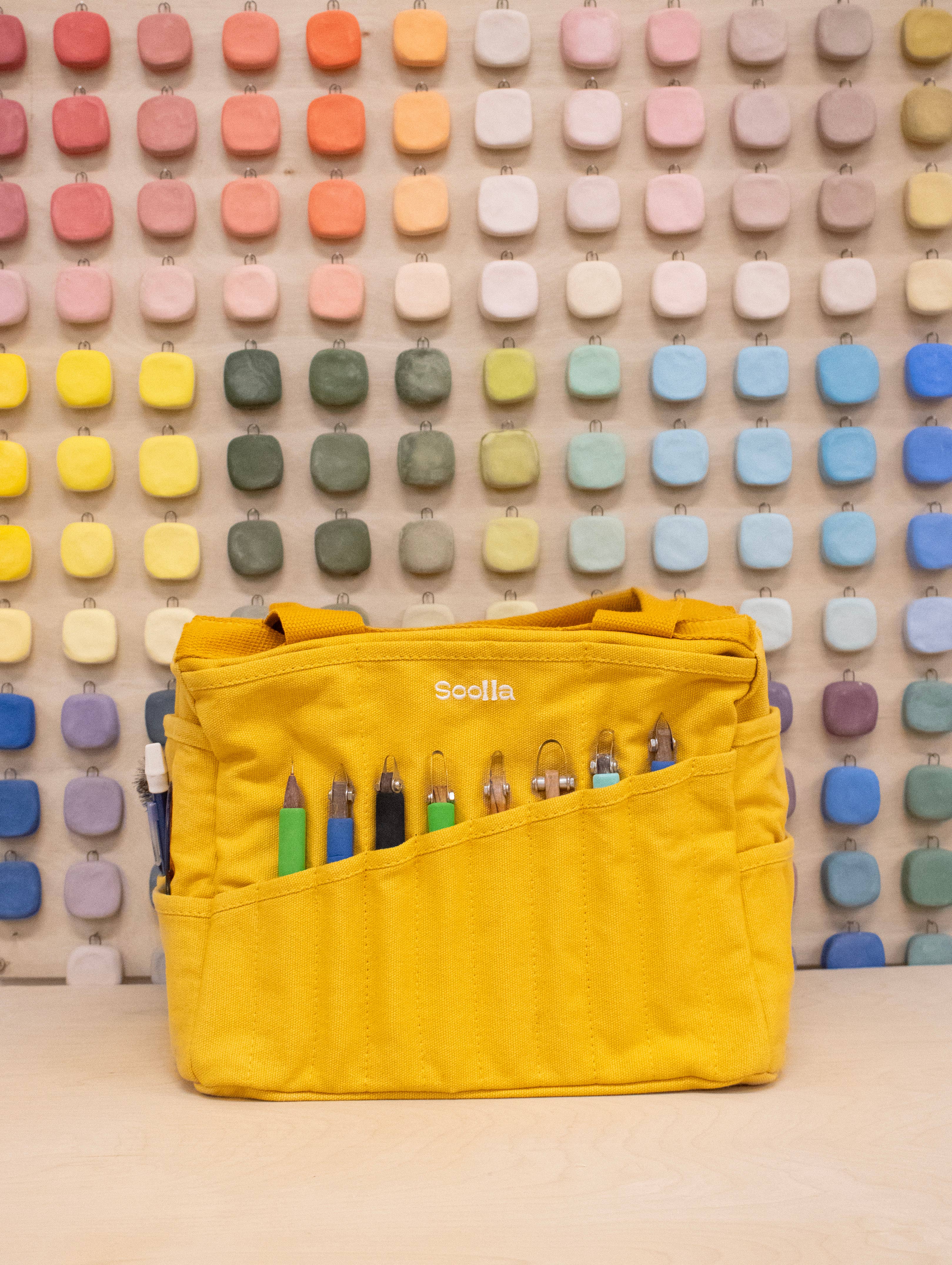 Soolla Studio Artist Bag, Sunset Mustard, Journaling Bag-zoom-5