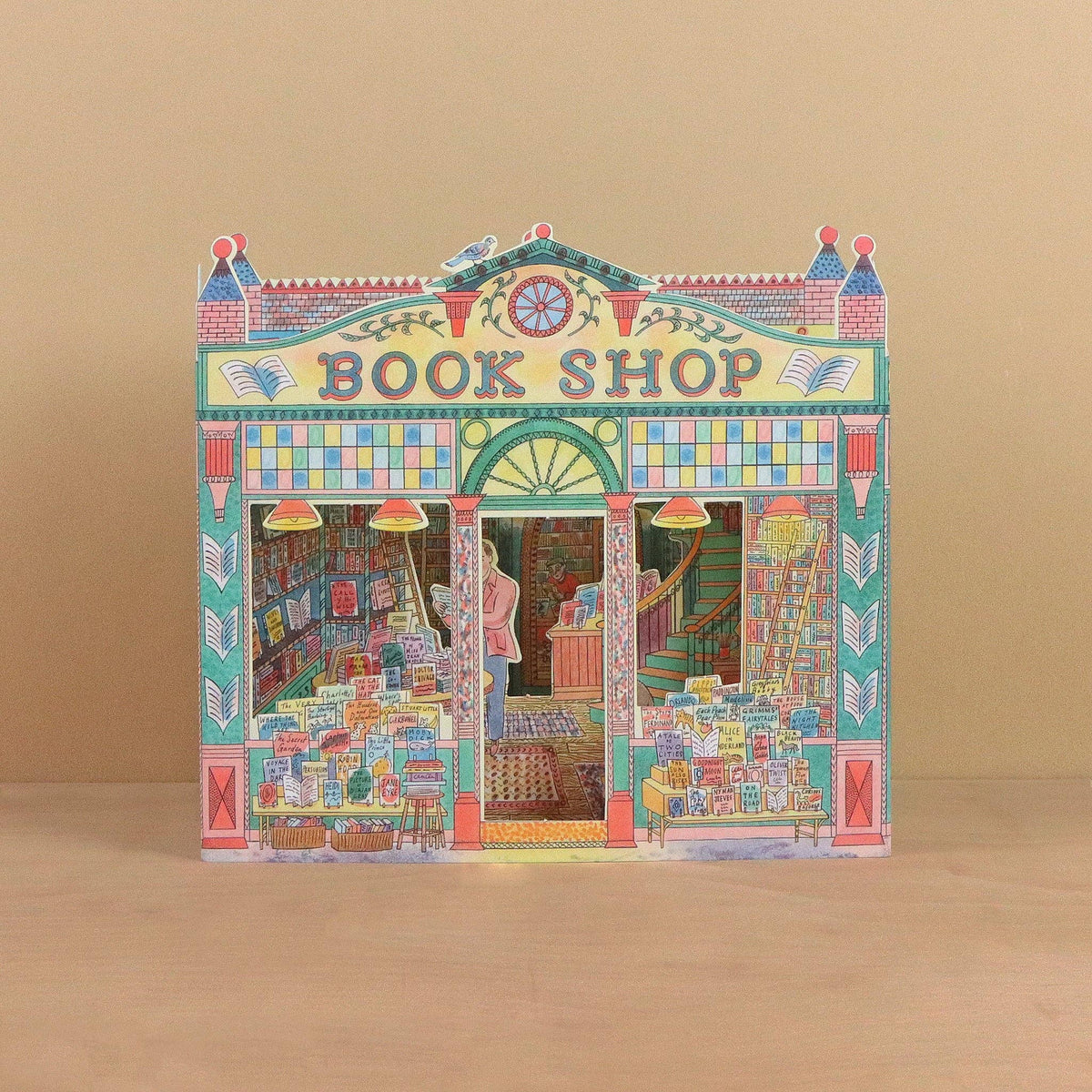 Bookshop 3D Die-Cut Greeting Card-zoom-1