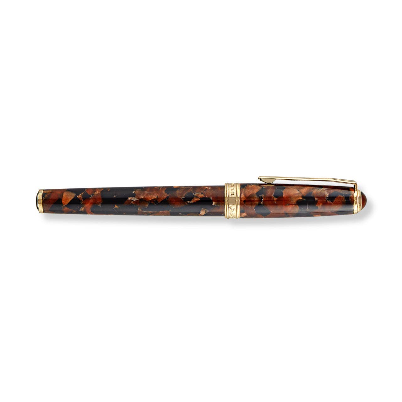 True Writer Classic Golden Dark Tortoise Fountain Pen - Fine Nib-zoom-2