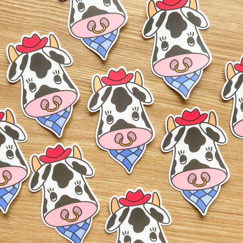 Western Cow Sticker-zoom-