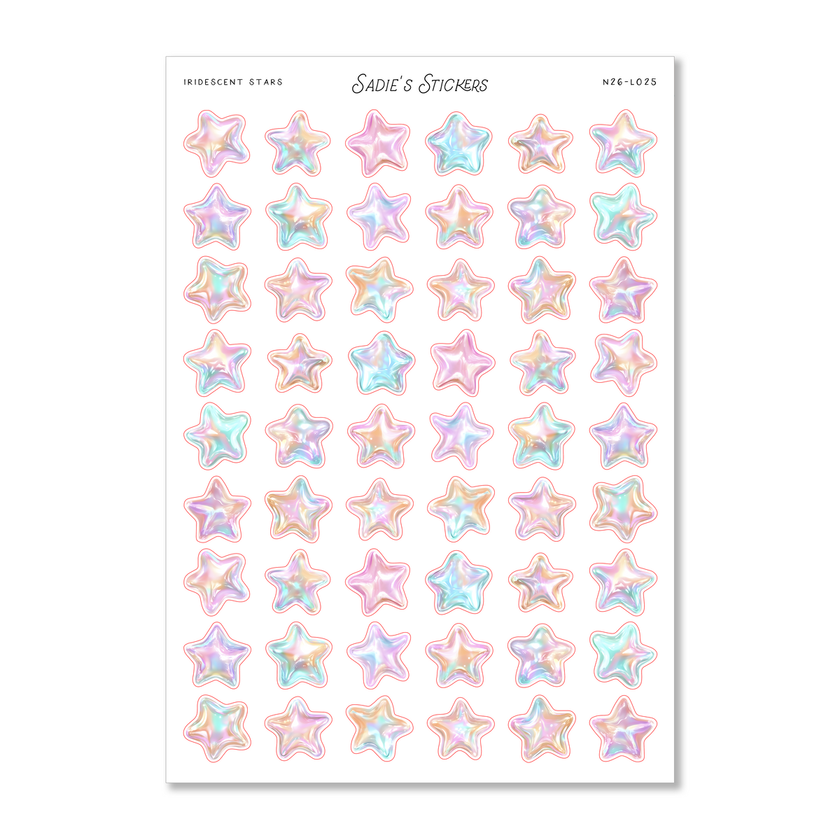 Iridescent Stars • Trinkets & Tidbits Sticker Sheet-zoom-1