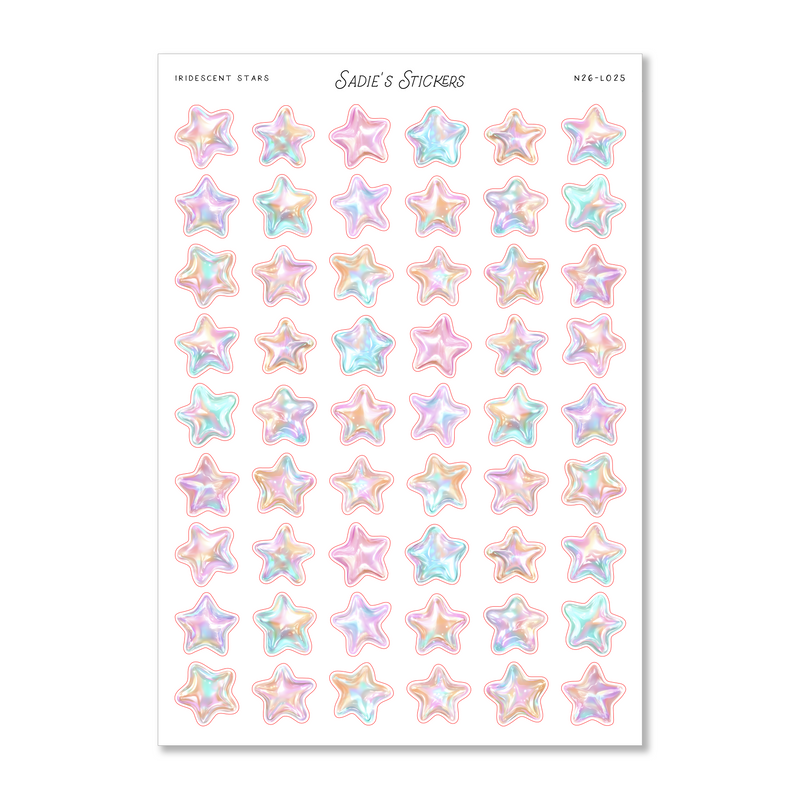 Iridescent Stars • Trinkets & Tidbits Sticker Sheet-zoom-