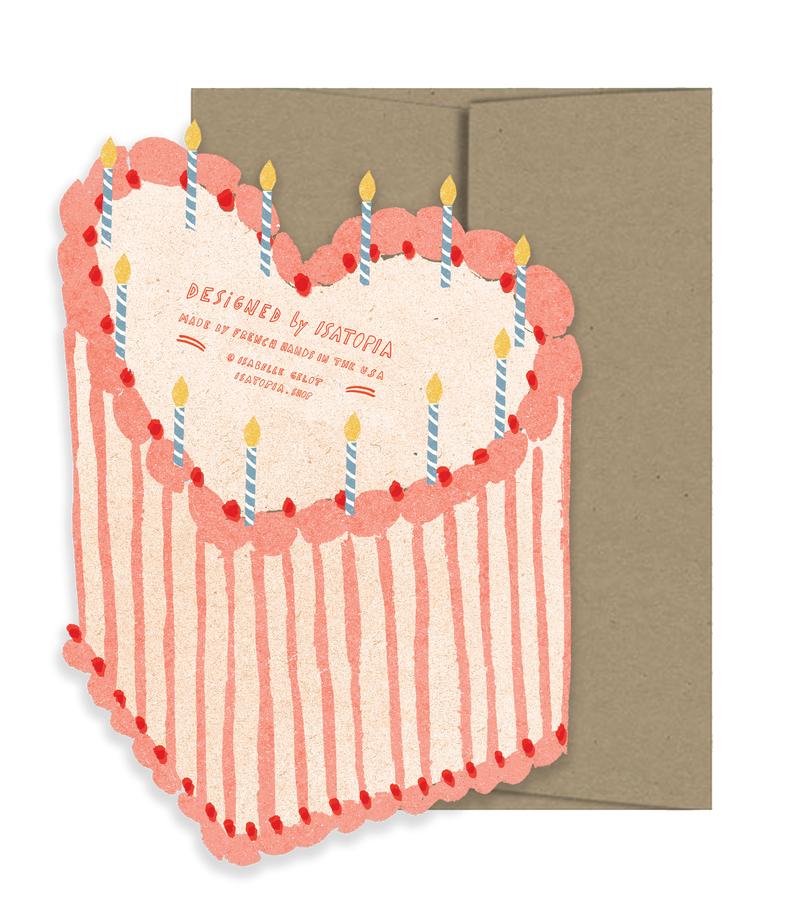 Heart Cake Birthday Collection - Die Cut Card-zoom-