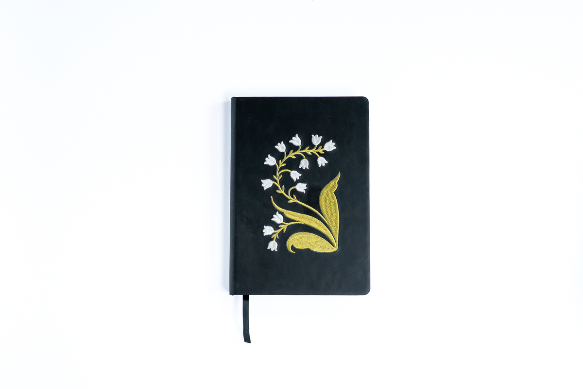 Lily of the Valley Embroidered Notebook