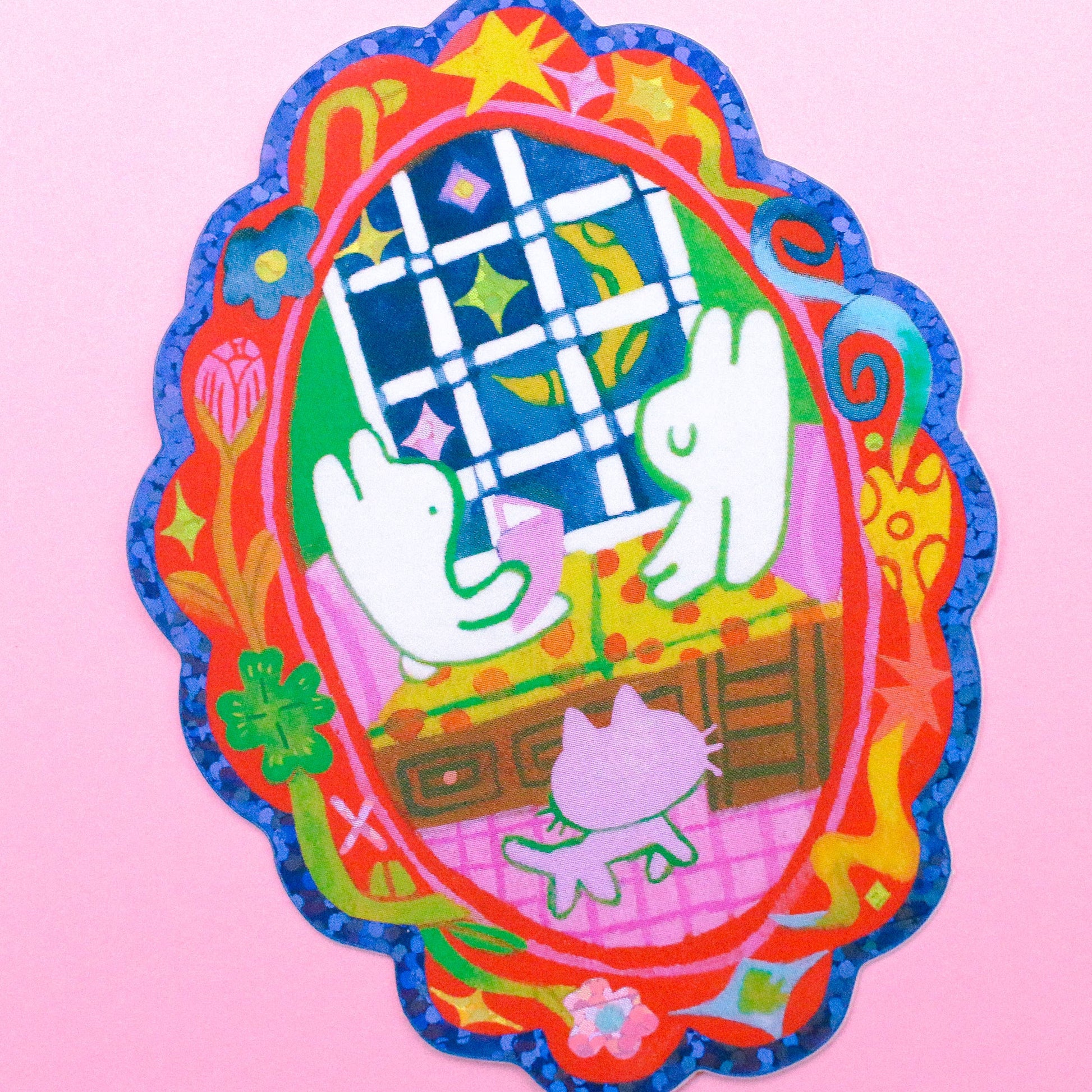 'I'm Glad You're Here' Glitter Vinyl Sticker-2