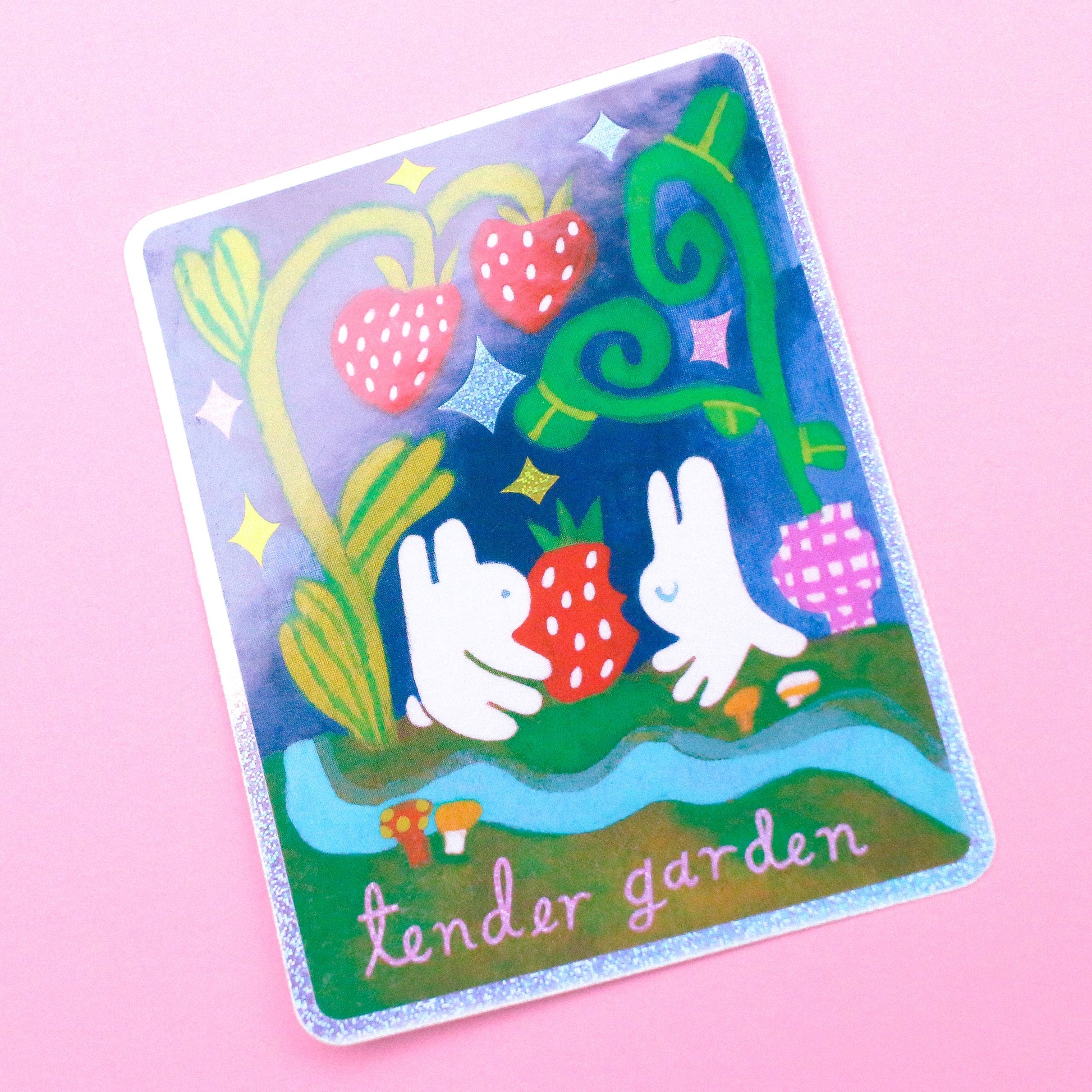 'Tender Garden' Glitter Vinyl Sticker-2