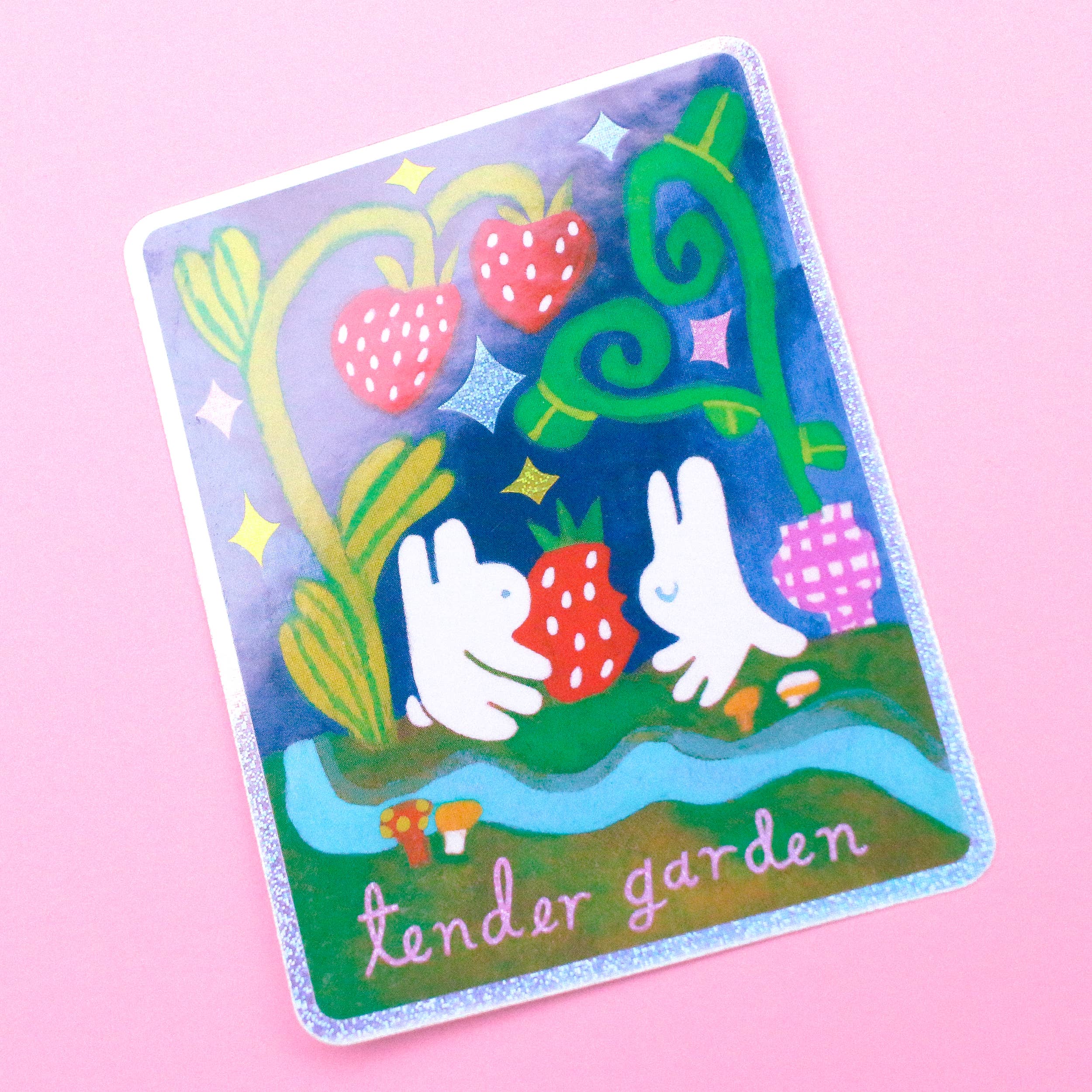 'Tender Garden' Glitter Vinyl Sticker