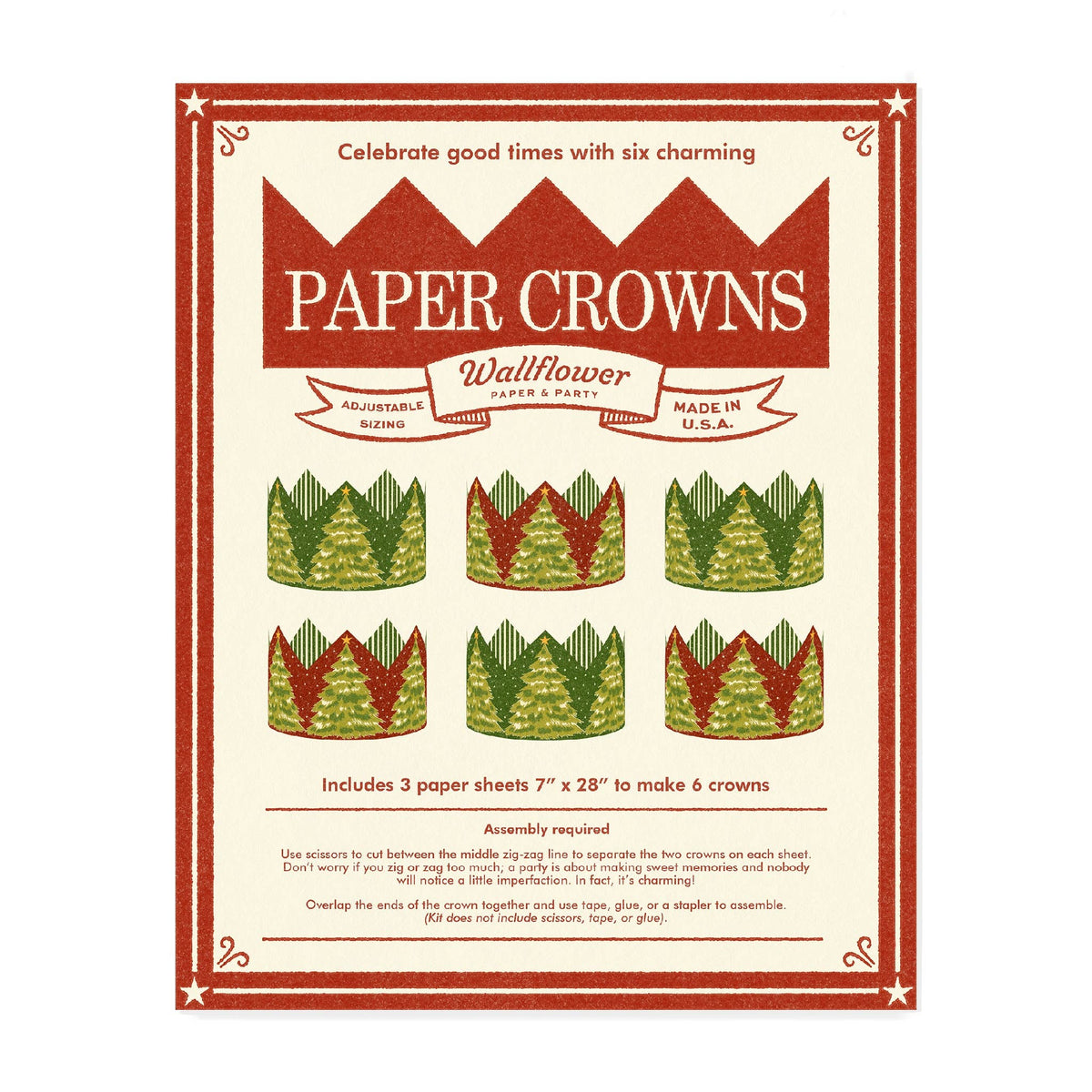 Classic Christmas Tree Paper Crowns