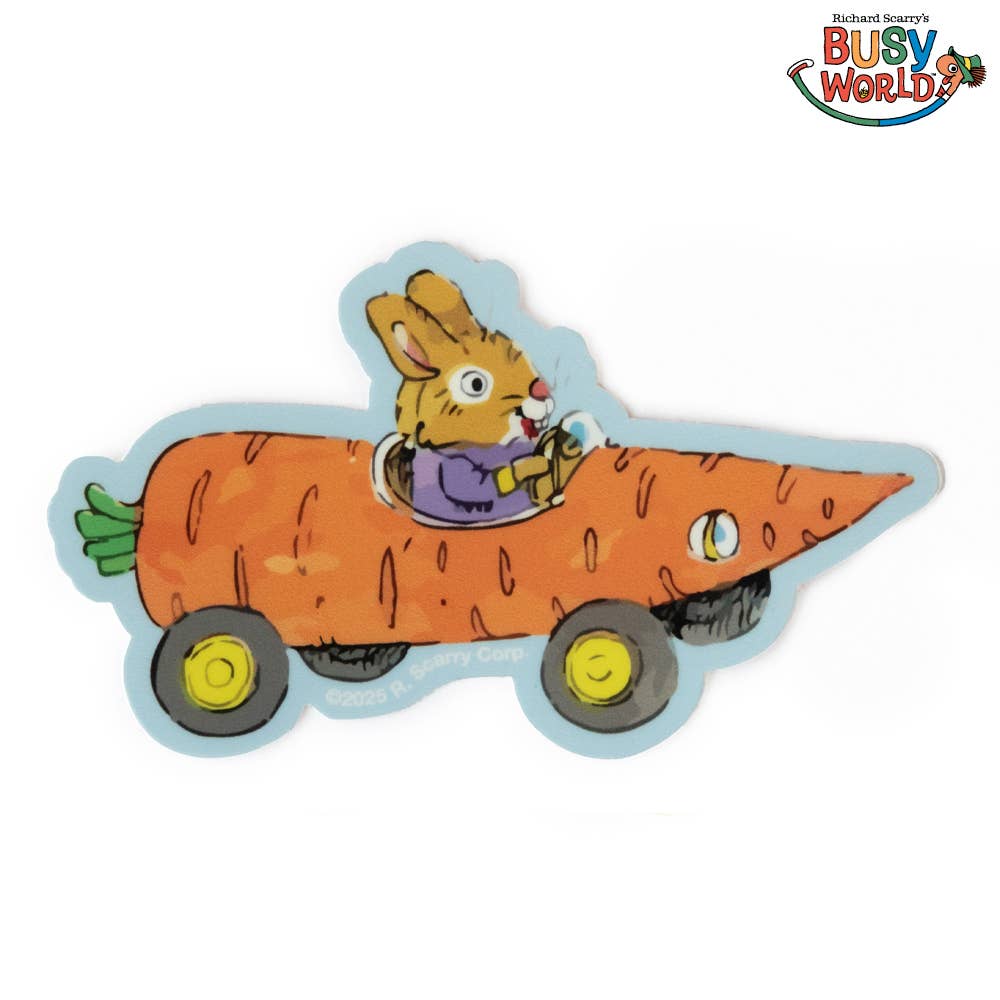 3P4 x Richard Scarry® - Carrot Car Sticker-zoom-1