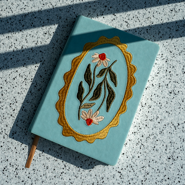 Daisy Frame Embroidered Notebook-zoom-
