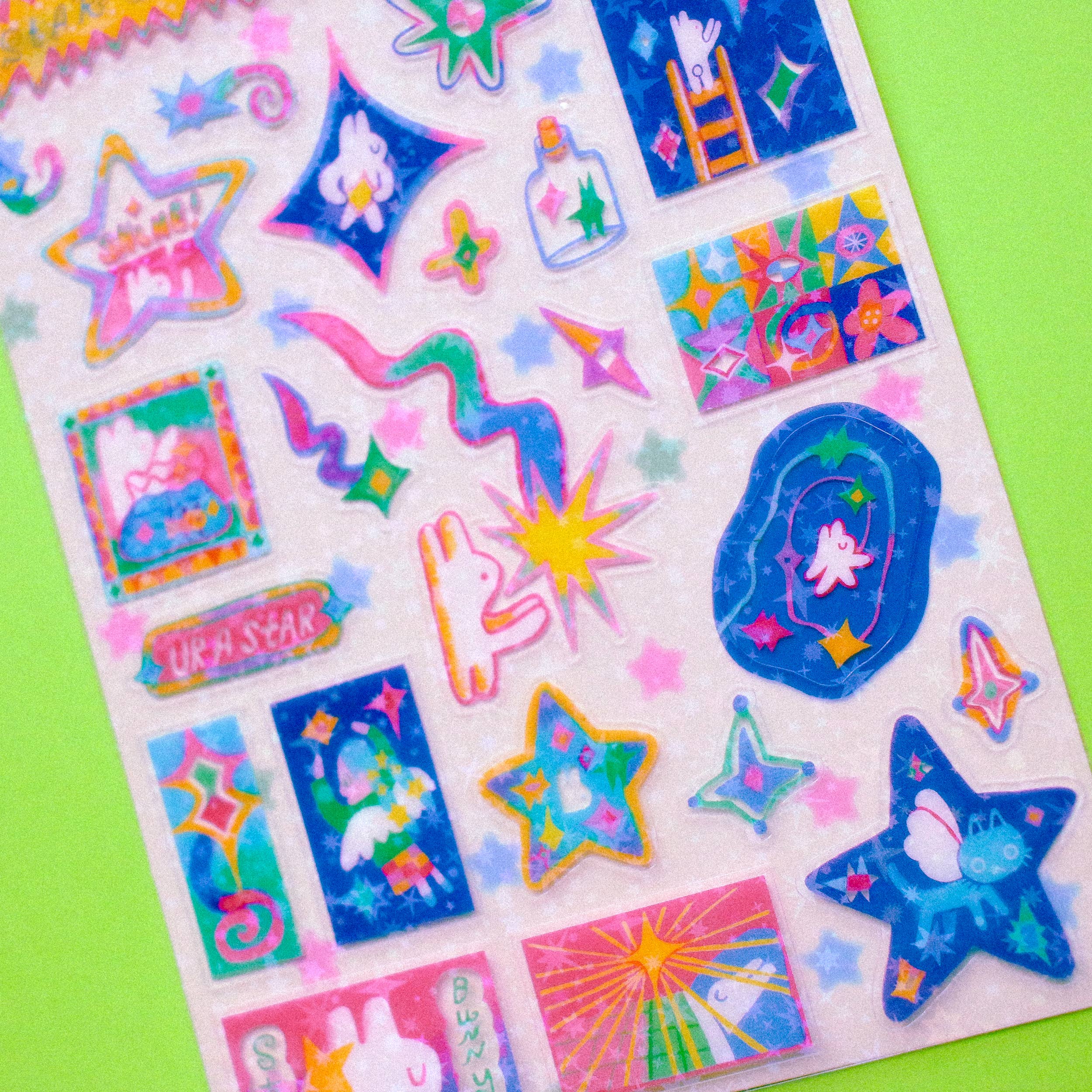 'Star Collector' A6 Star Holo Sticker Sheet-zoom-2