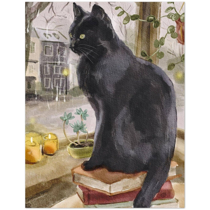 Black Window Cat Greeting Card-zoom-