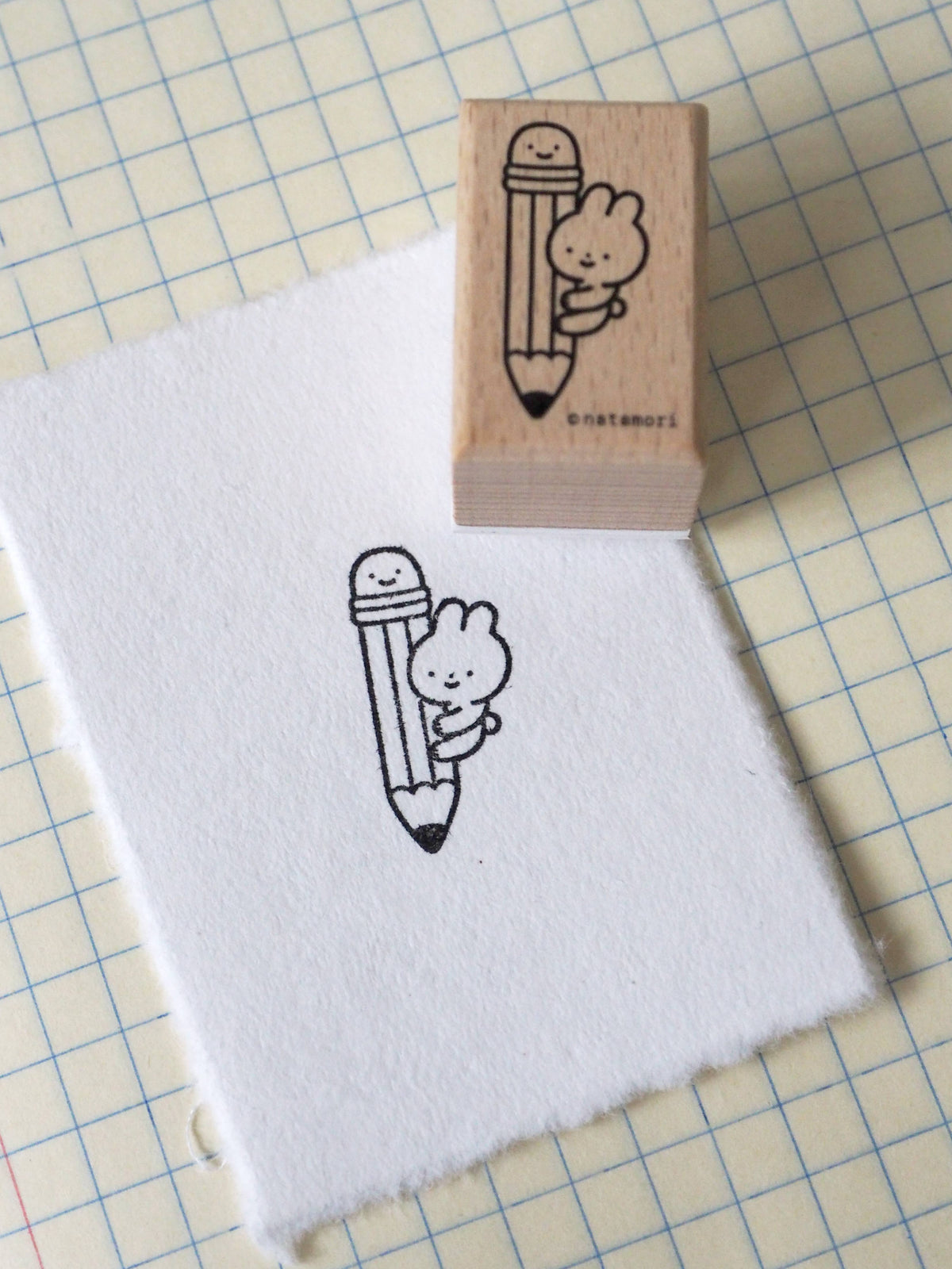 Bunny Pencil Rubber Stamp-zoom-2