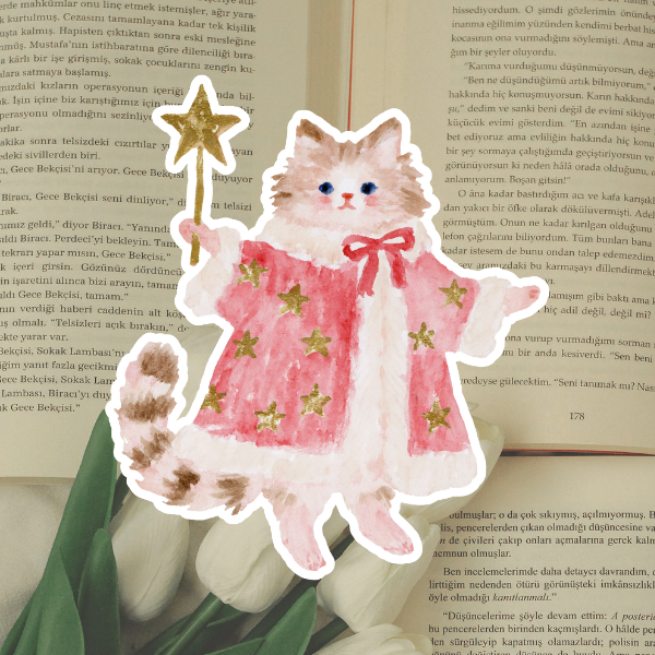 Christmas Fairy Cat Diecut Sticker