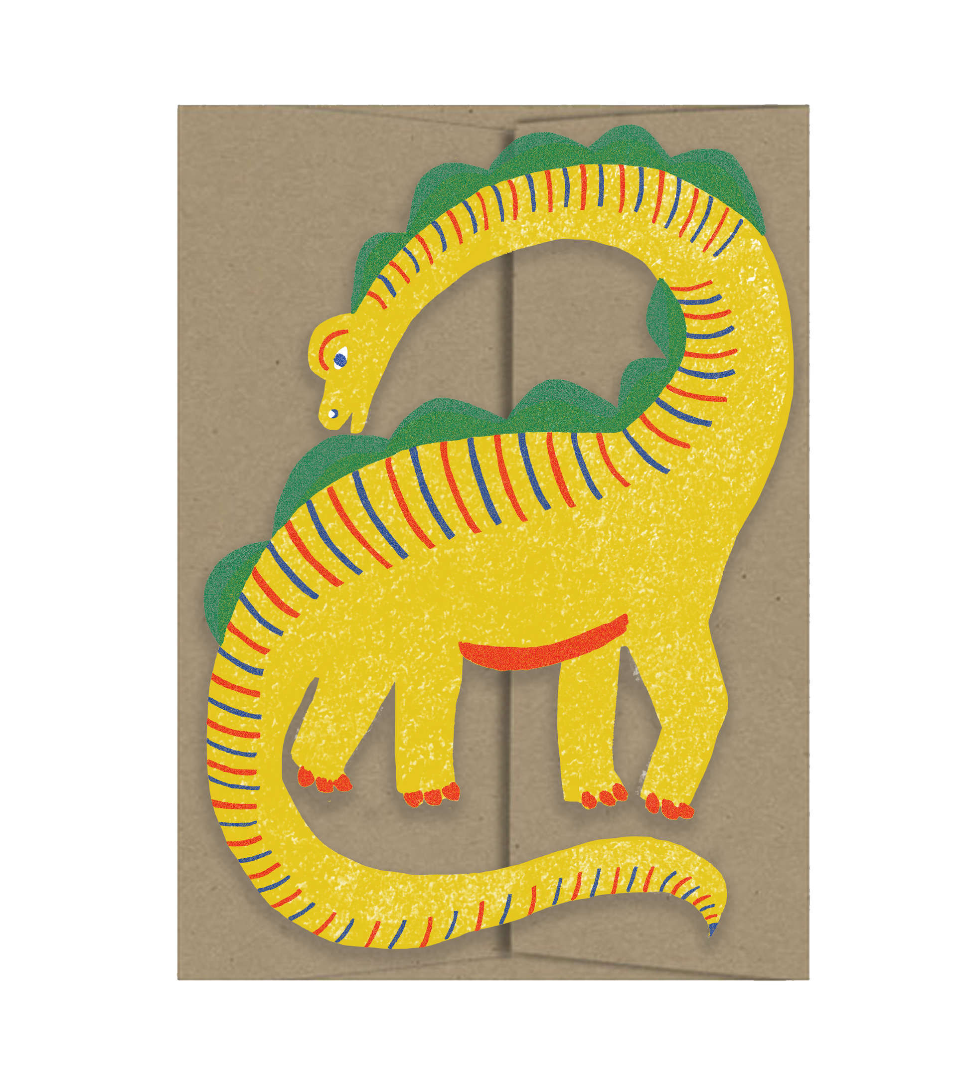 Yellow Dino  Playtime Collection - Die Cut Card-1