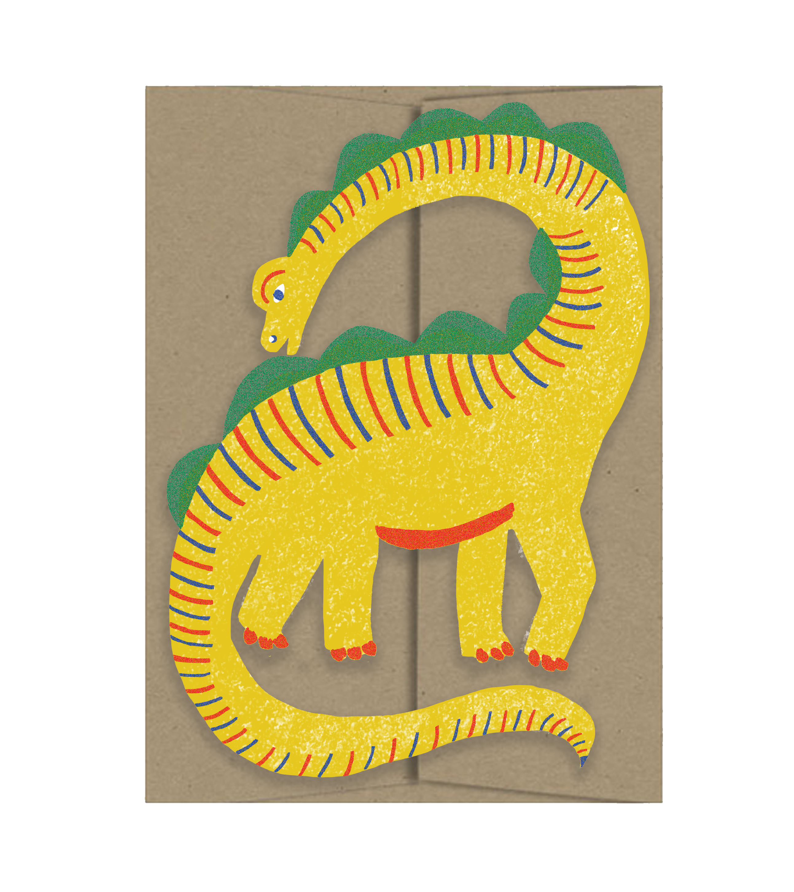 Yellow Dino  Playtime Collection - Die Cut Card-zoom-1