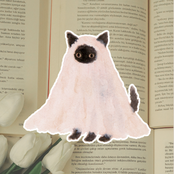Halloween Ghost Cat Sticker