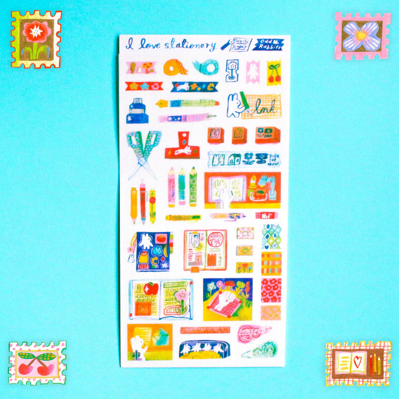 'I Love Stationery' Washi Sticker Sheet-zoom-