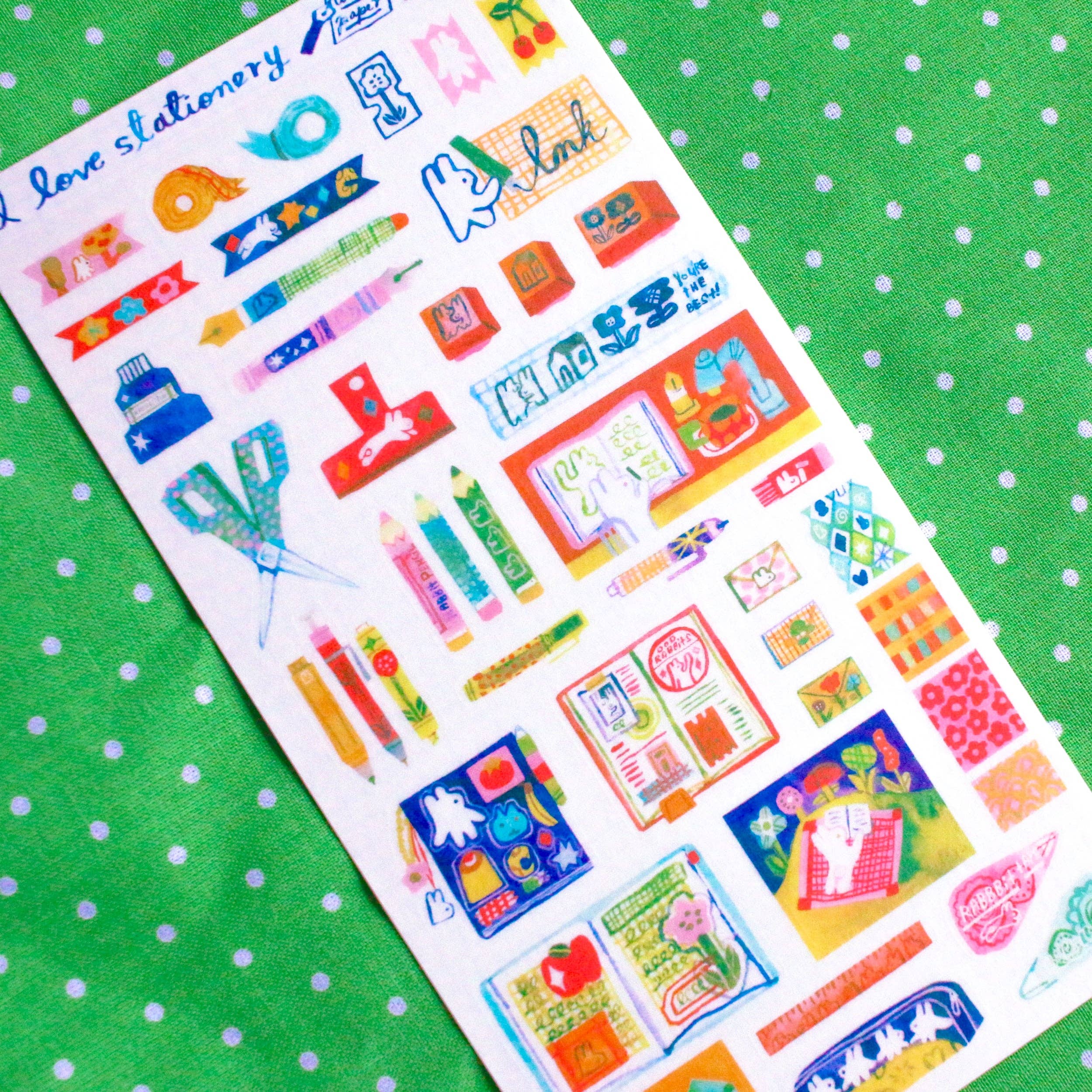 'I Love Stationery' Washi Sticker Sheet-zoom-3