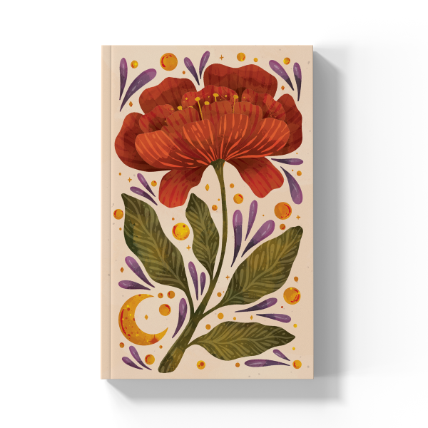 Burgundy Bloom Classic Layflat Notebook-zoom-1