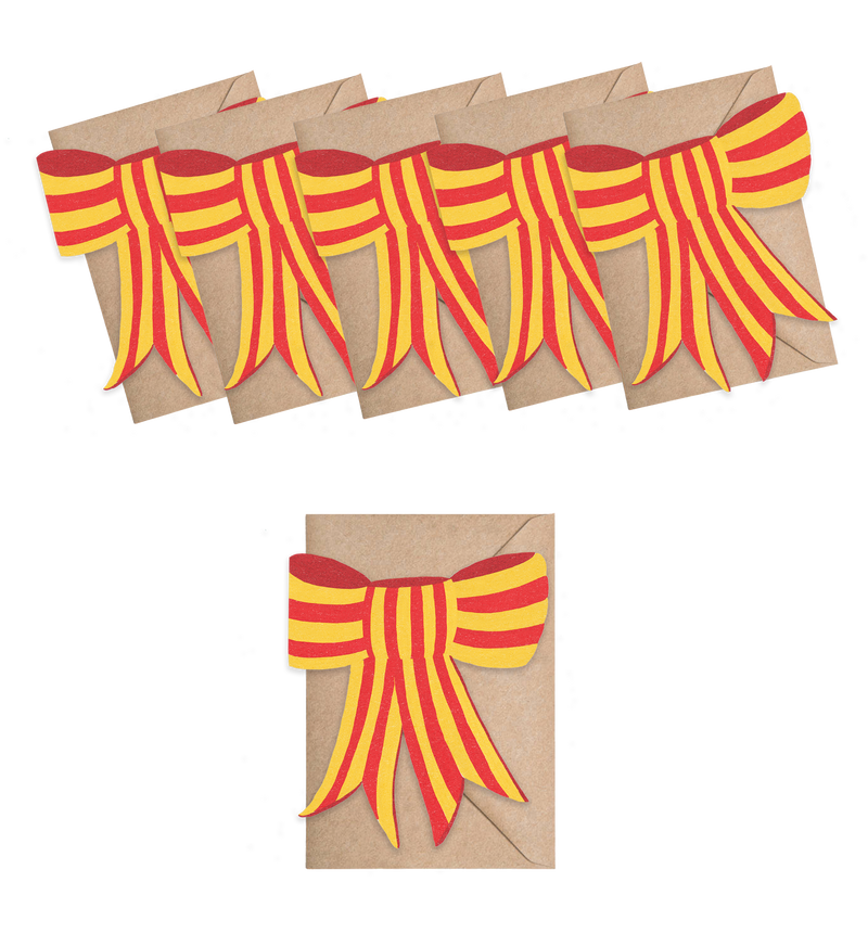 Stripy Bow Mini Cards - box of 6-zoom-