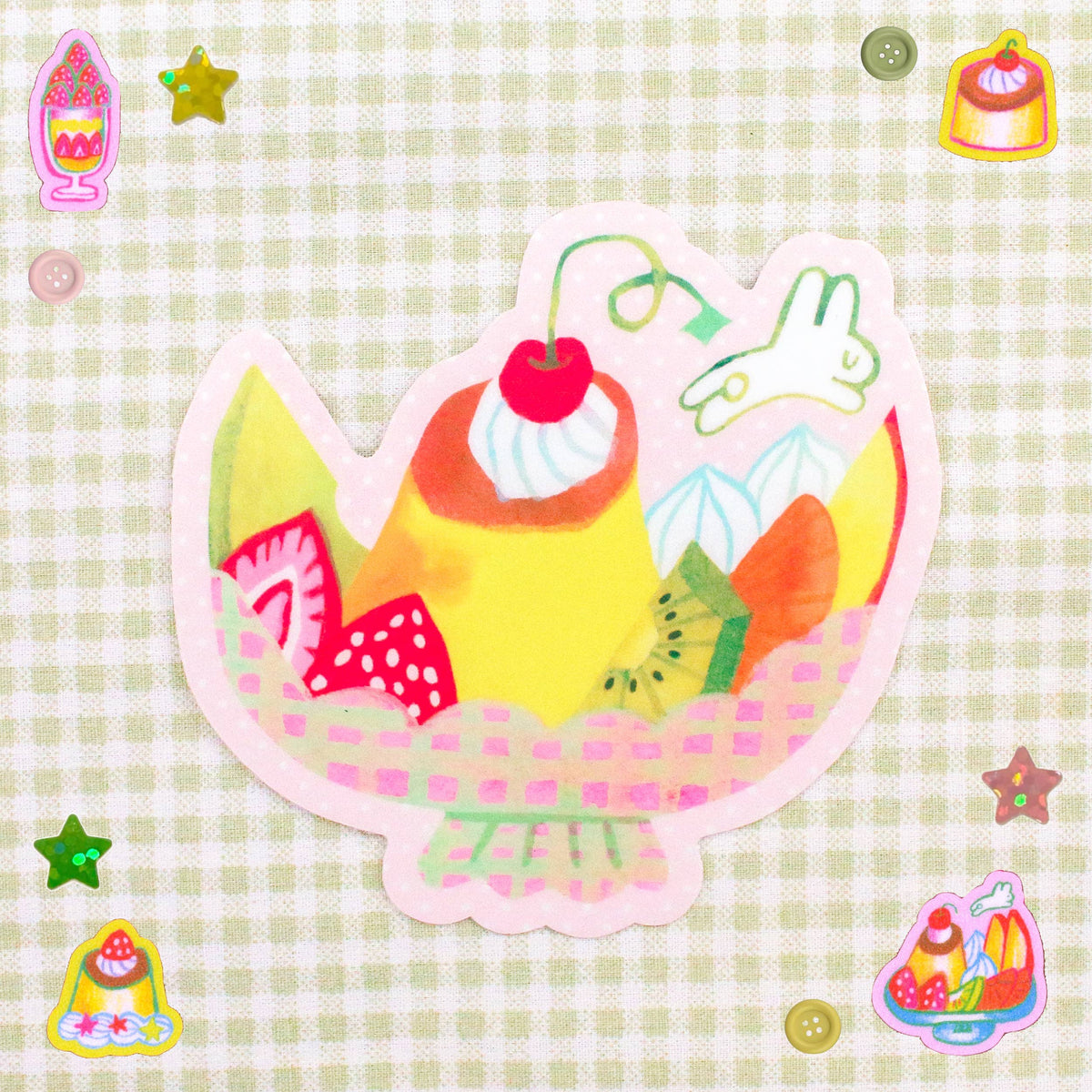 'Pudding a la Mode' Vinyl Sticker-zoom-1
