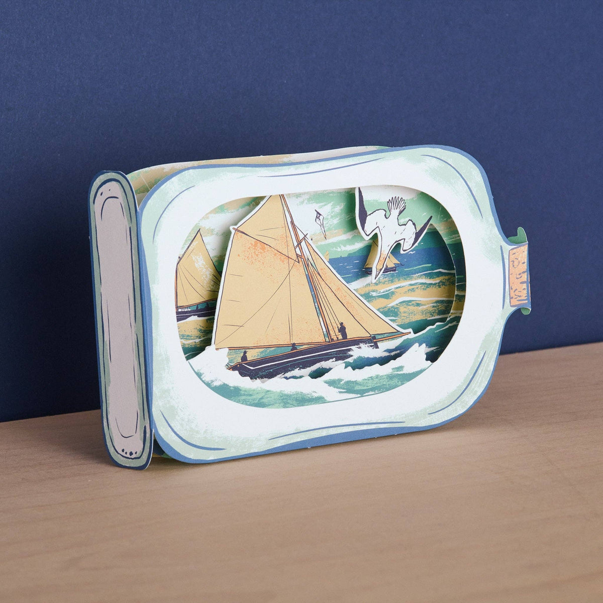 Sailboat In A Bottle 3D Die-Cut Greeting Card-zoom-3