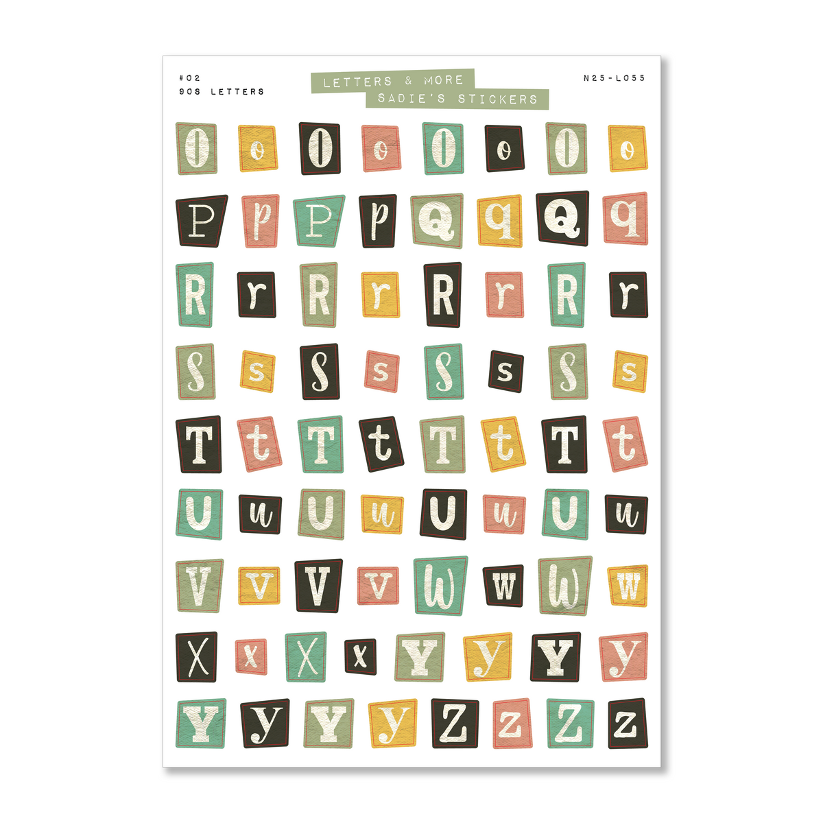 90s Letter Set • Letters & More Sticker Set-3
