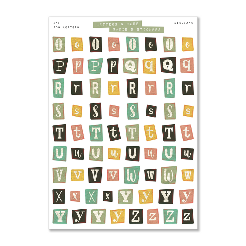 90s Letter Set • Letters & More Sticker Set-zoom-