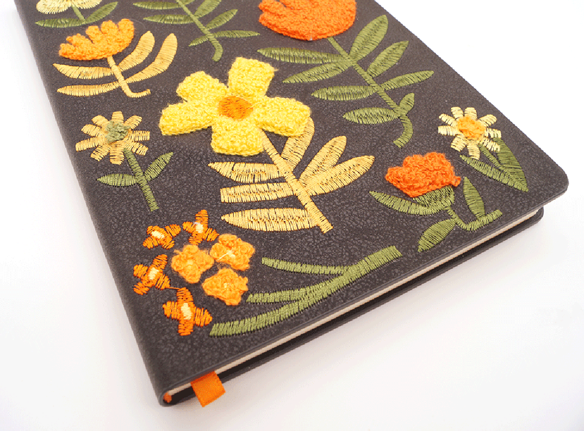 Chunky Flowers Embroidered Journal Notebook-zoom-3