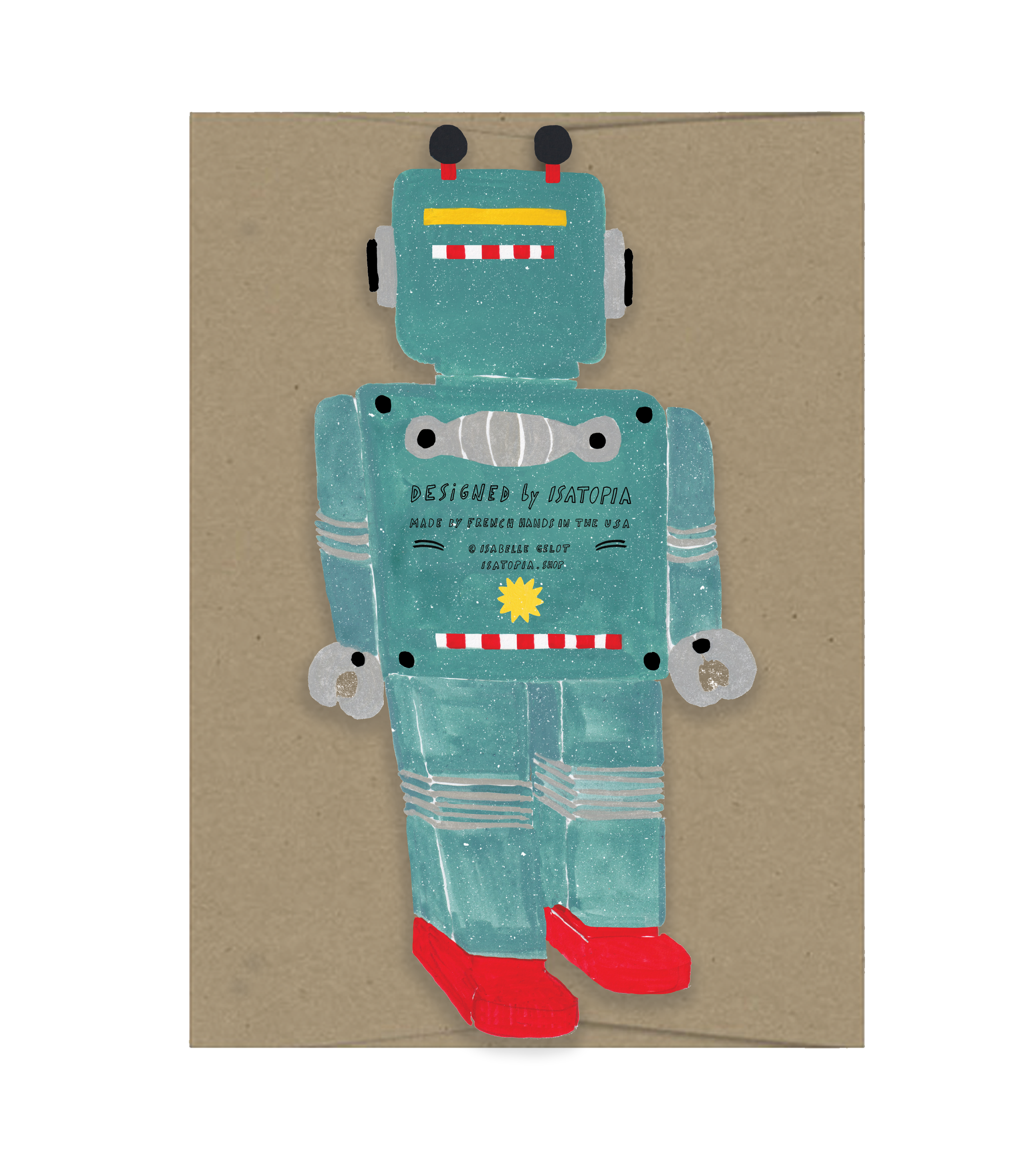 Little Robot Playtime Collection - Die Cut Card
