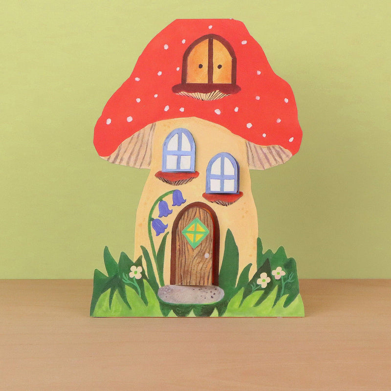 Toadstool Cottage 3D Die-Cut Greeting Card-zoom-