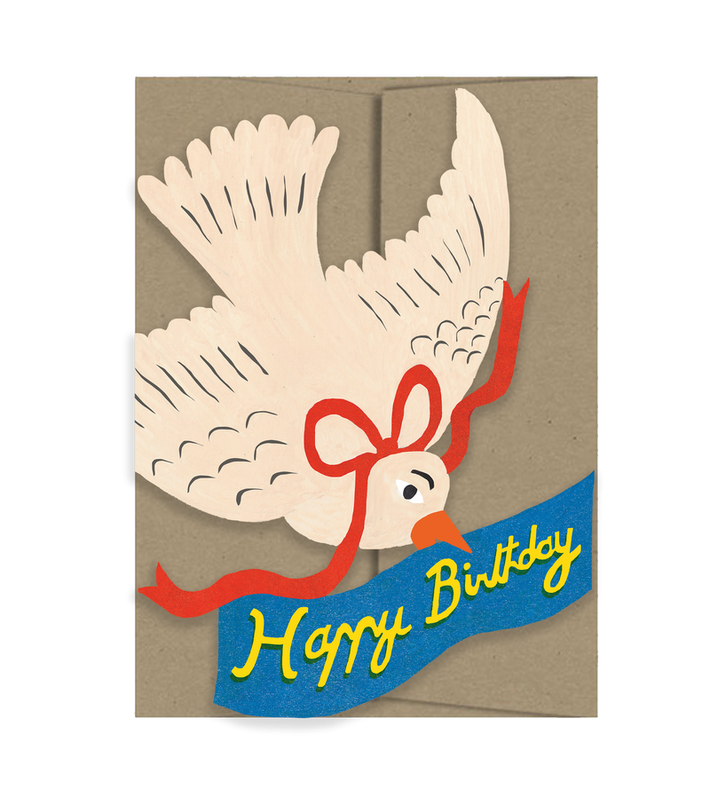 Happy Birthday Bird - Die Cut Card-zoom-