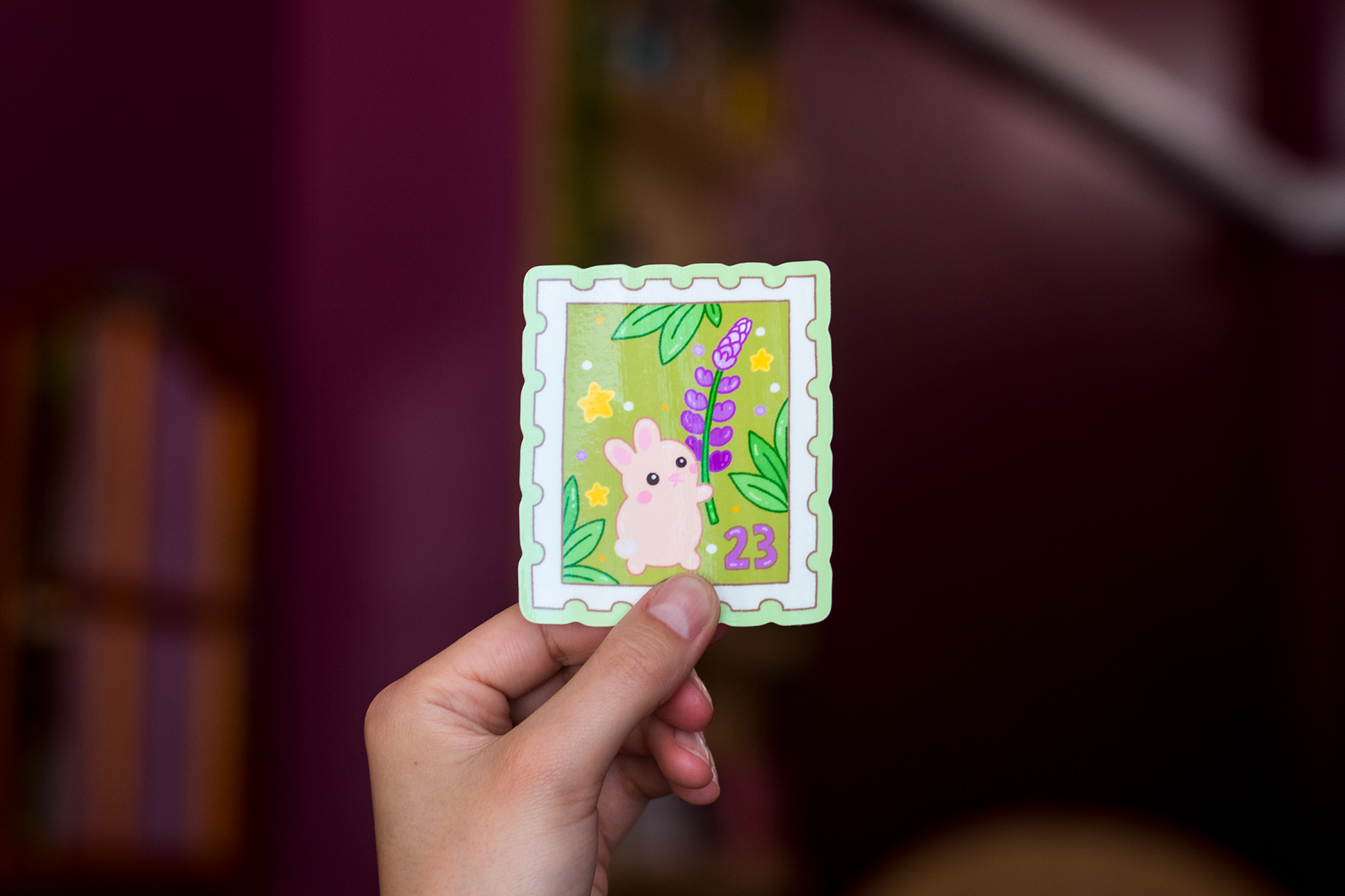 Bunny Lupine Stamp Sticker-1