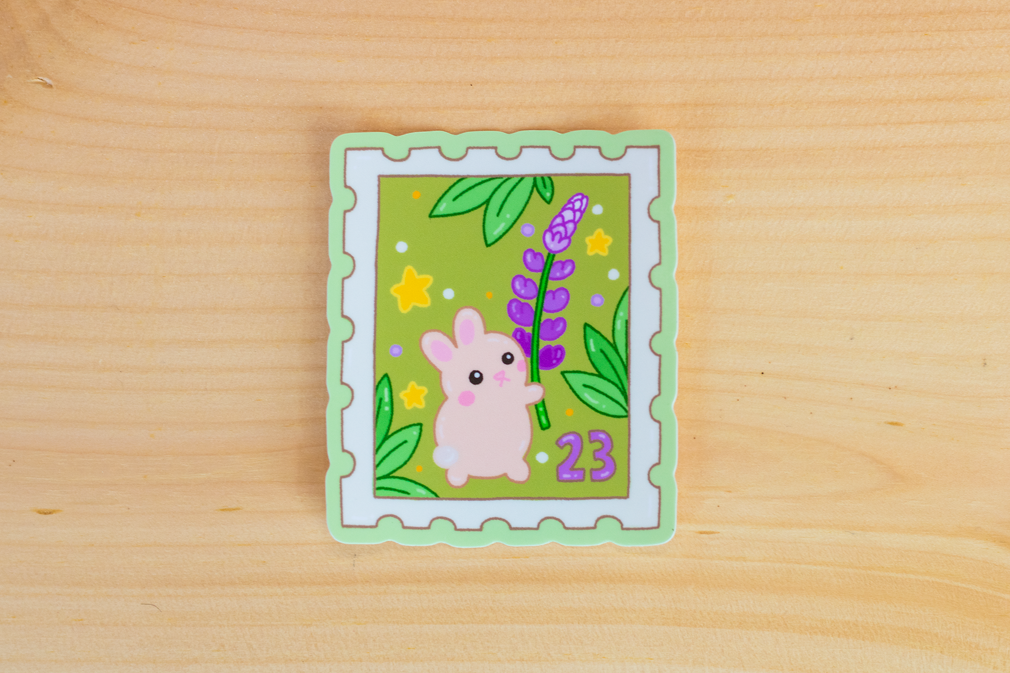 Bunny Lupine Stamp Sticker