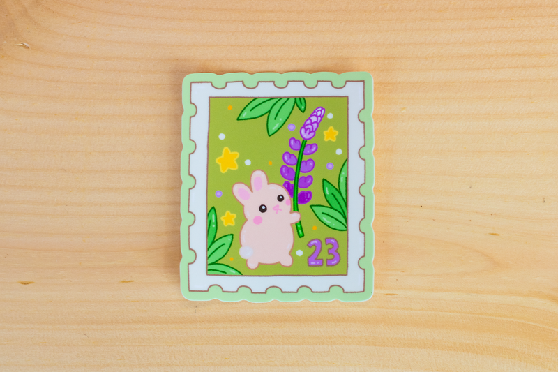 Bunny Lupine Stamp Sticker-zoom-