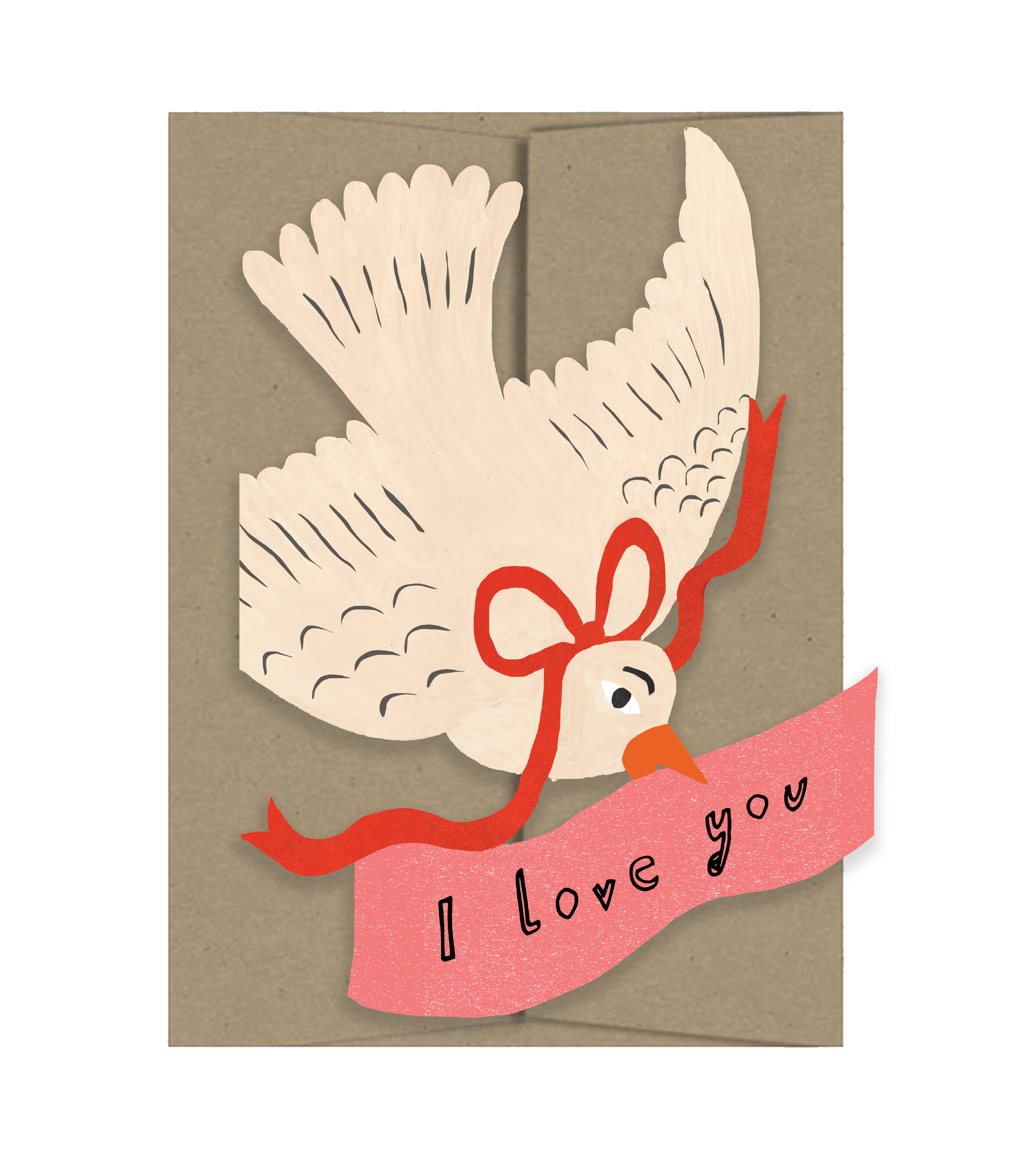 Love You Bird - Die Cut Card-zoom-1