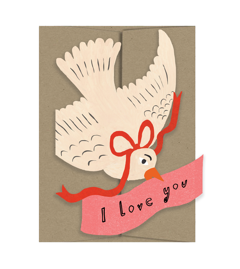 Love You Bird - Die Cut Card-zoom-
