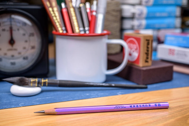 Calligraphy Pencil, 6B, Iridescent Violet (POP Pack of 60)-zoom-