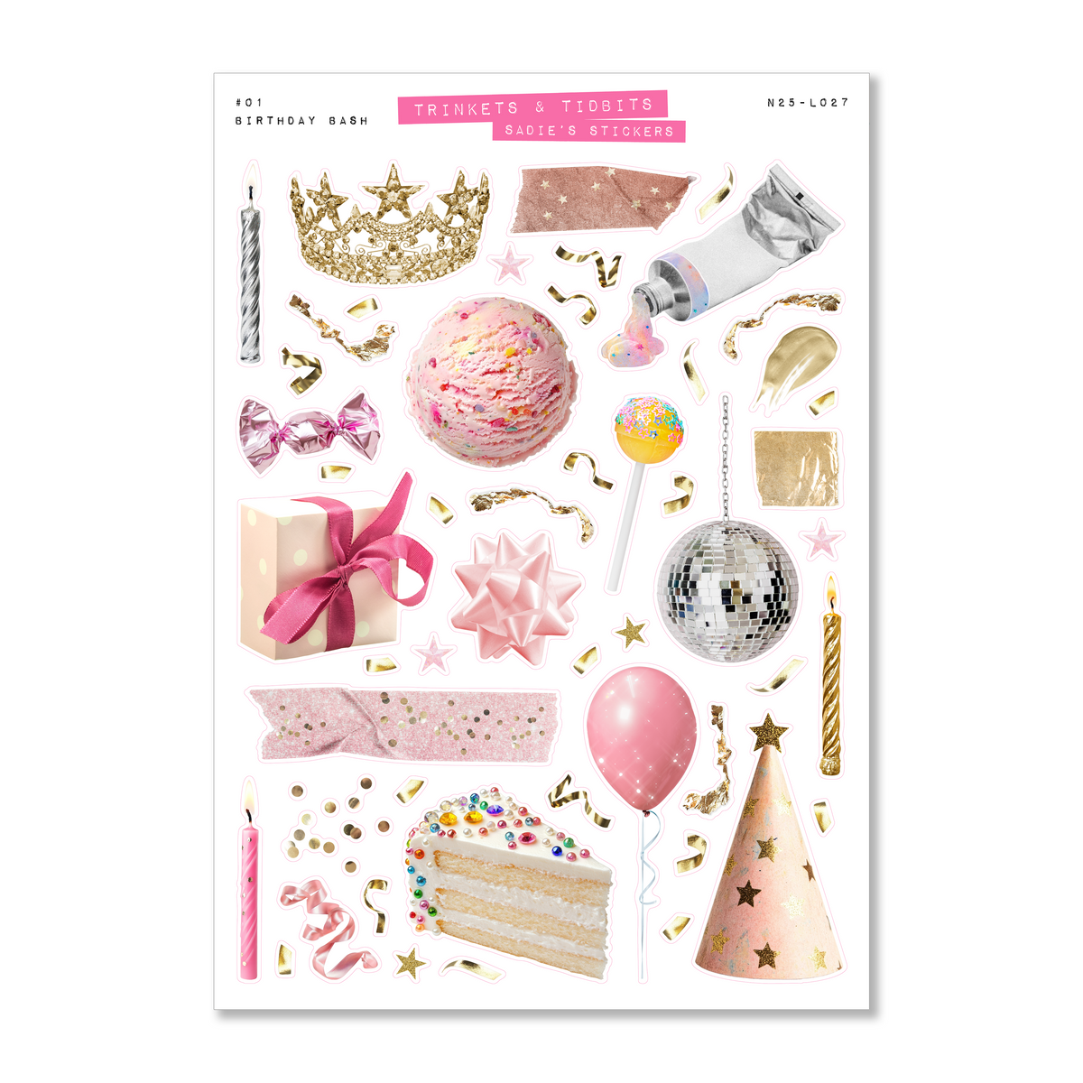 Birthday Bash • Trinkets & Tidbits Deco Sticker Sheet-2