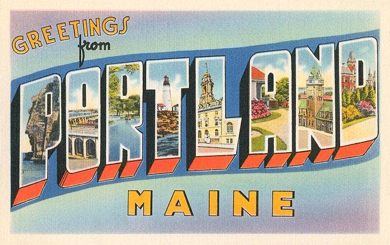 Greetings from Portland Maine Postcard