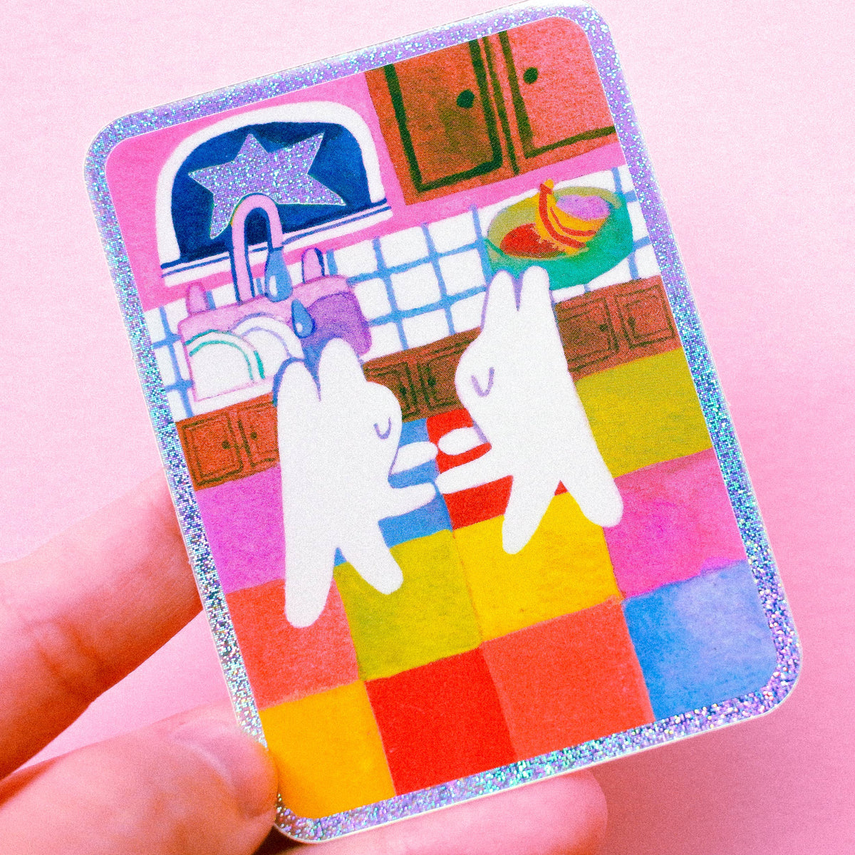 'Dancing in the Kitchen' Glitter Vinyl Sticker-2