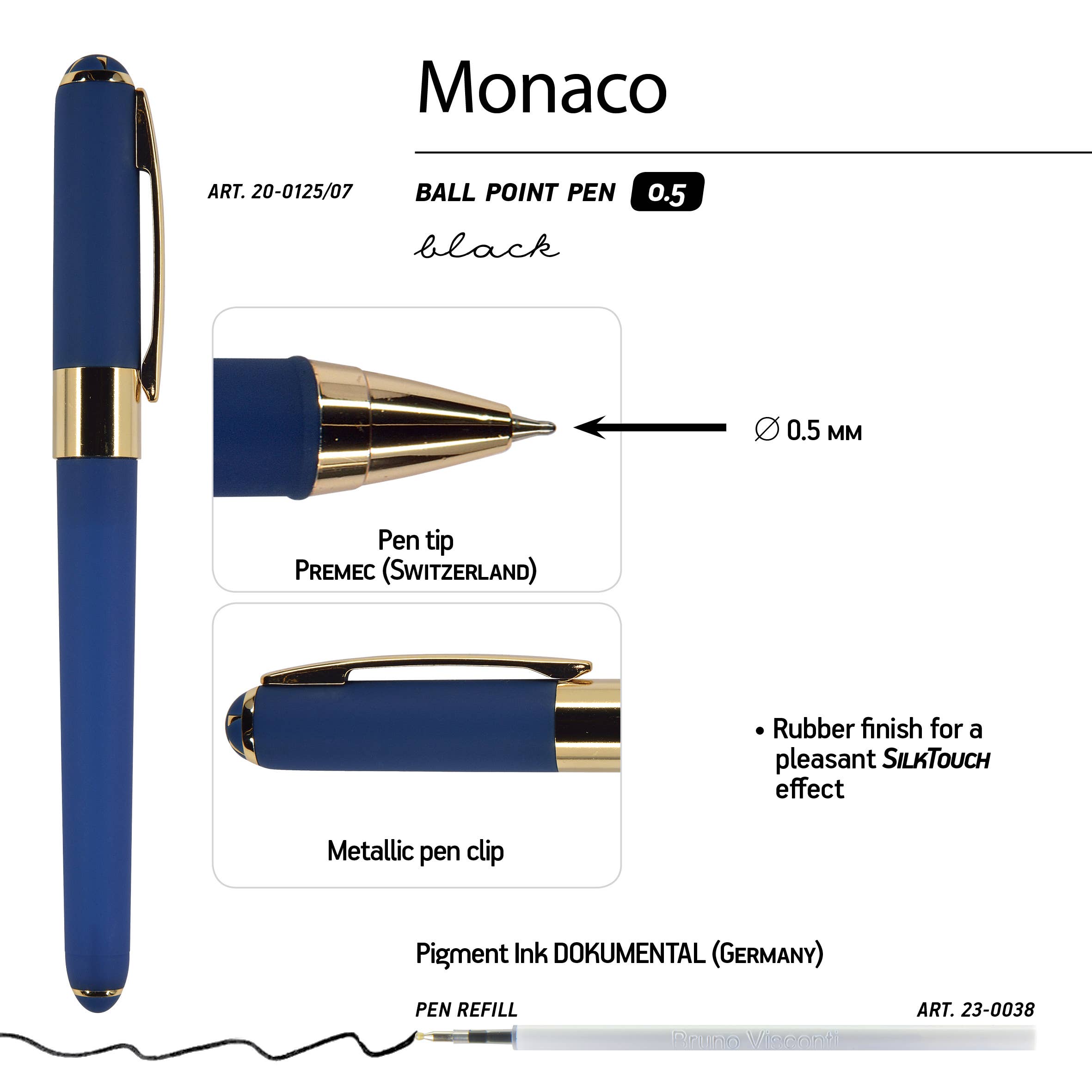 Monaco Collection Dark Blue Ballpoint Pen-zoom-2