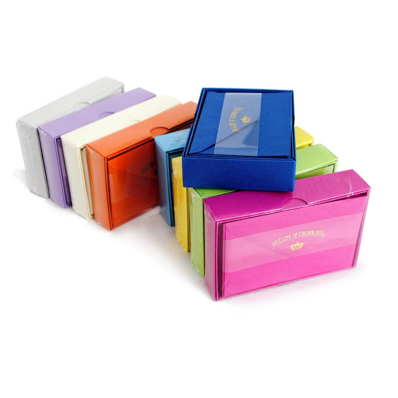 Original Crown Mill Color Vellum Note Card Box-zoom-